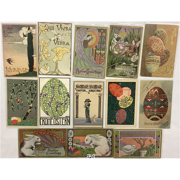 Art Deco Easter Holiday Greeting Postcards 13