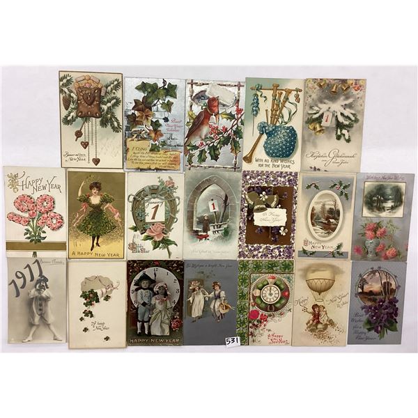 New Year Holiday Greeting Postcards Approx. 65