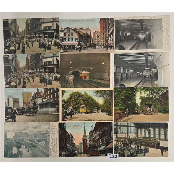 Boston, Massachusetts Railroad & Trolley Postcards 55+