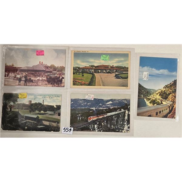 Partial Sorted Railroad Train Postcards Approx. 70