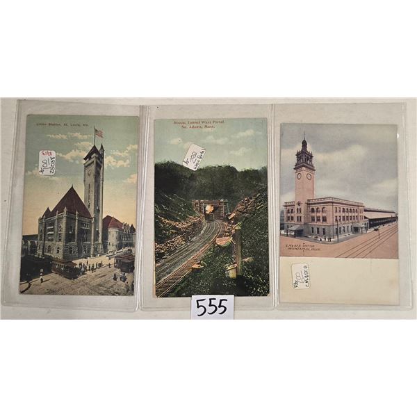 Partial Sorted Railroad Train Postcards Approx. 90