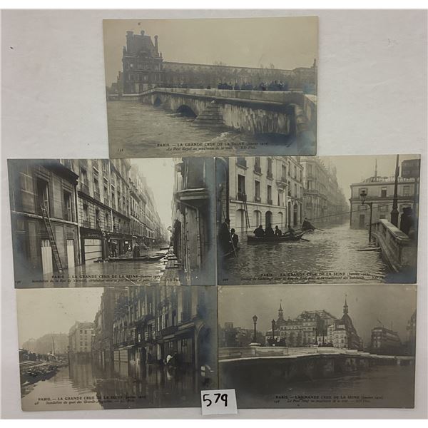Real Photo January 1910 Paris, France Flood Disaster Postcards 5