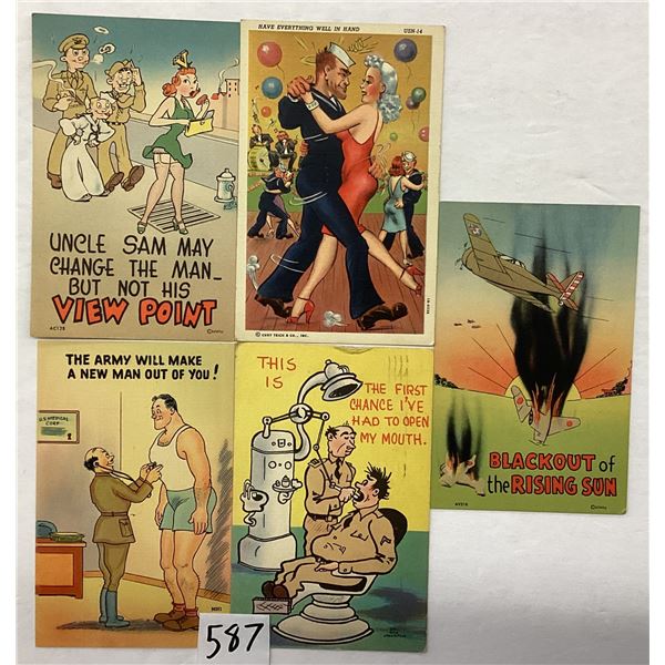Military Linen Comic Postcards 29