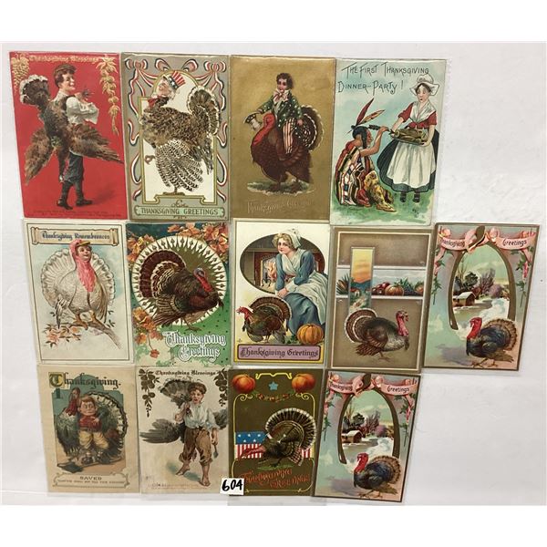Thanksgiving Holiday Greeting Postcards 40+