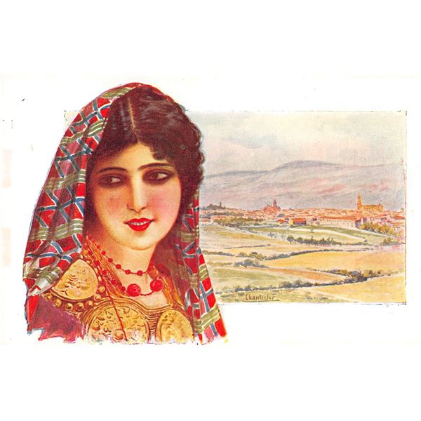 Group of 8 Pretty Lady Signed Artist Chantecler Postcards