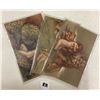 Image 2 : 3 Signed Artist Nude Woman & Animals Fantasy Postcards