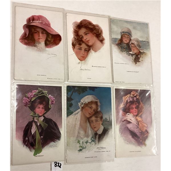 13 Signed Artist Philip Boileau Pretty Lady Greeting Postcards
