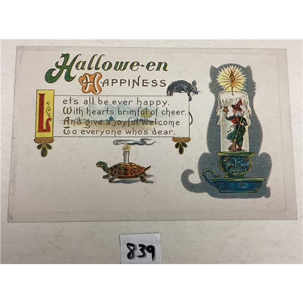 Barton & Spooner Witch in Candle Halloween Holiday Greeting Postcard