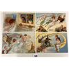 Image 1 : 4 Nash Halloween Fantasy Holiday Greeting Postcards