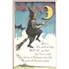 Image 1 : Halloween Witch on Broom under Moonlight Holiday Greeting PC