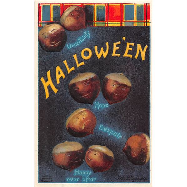 5 Clapsaddle Halloween Holiday Greeting Postcards