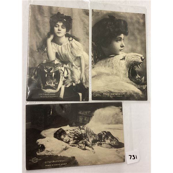 Evelyn Nesbit with Animal Head Postcards 3