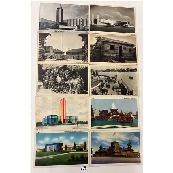 1933 & 1939 Chicago & New York World's Fair Exposition Postcards Approx. 145