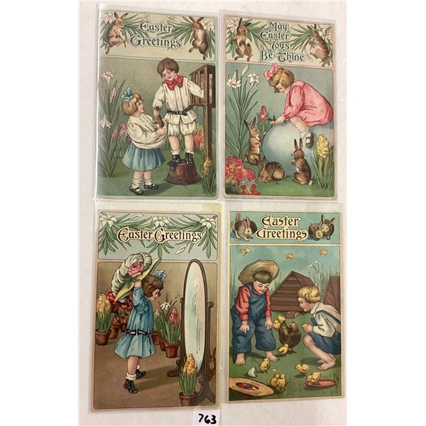 Easter Children Greetings Set of 4 Postcards