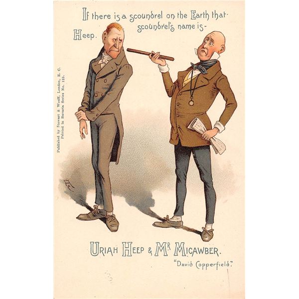 Charles Dickens Characters Signed Artist Greeting Postcards 6