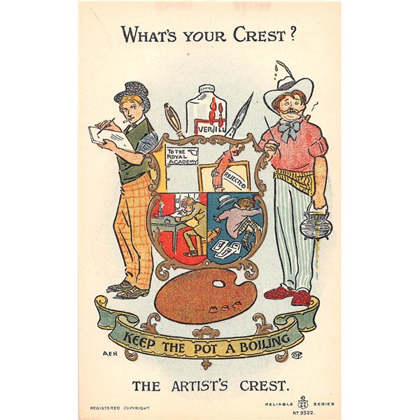 Humorous Postcards What's Your Crest Series IV & Wrapper Postcards 6