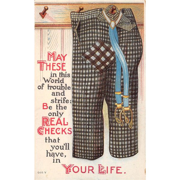 5 Humor Greeting Men's Britches Postcards