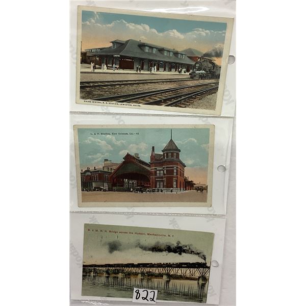 Transportation - Railroad, Train, Depot Postcard Album Approx. 75