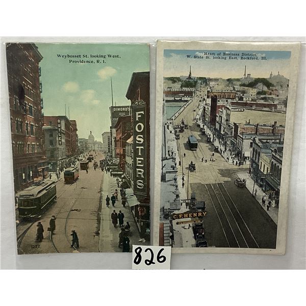 Main Streets & Street Scene Postcards Approx. 45