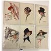 Image 1 : Group of 6 Columbo Signed Artist Pretty Lady Postcards