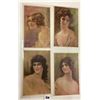 Image 1 : Group of 4 Bompard Signed Artist Pretty Lady Postcards