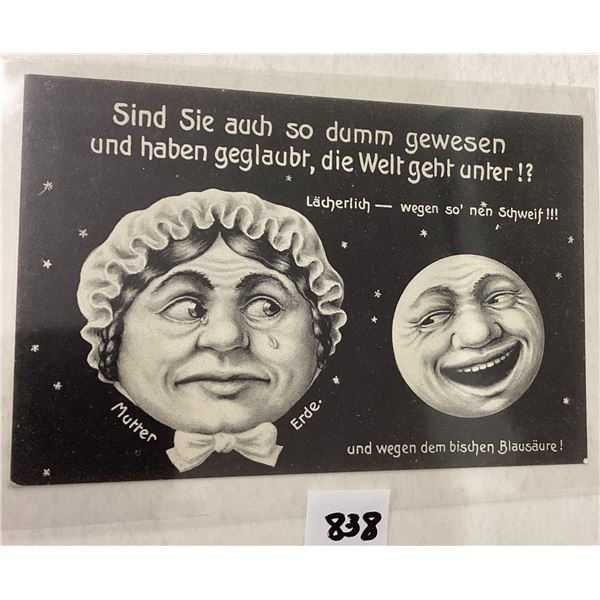 Black & White Comic Foreign Humor World Coming to an End Postcard