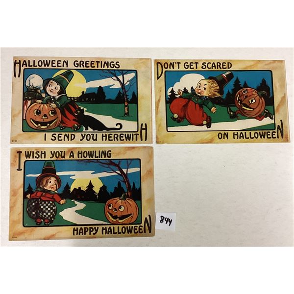 3 Bergman Halloween Children & JOL Holiday Greeting Postcards
