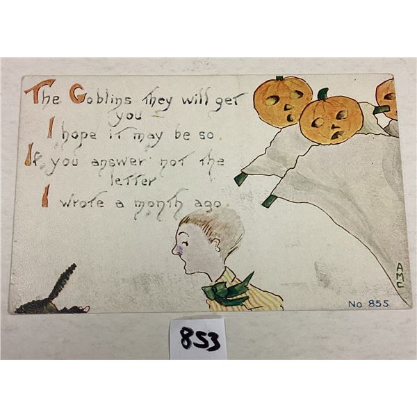 Owen Halloween Boy Chased by Pumpkin Ghosts Holiday Greeting PC