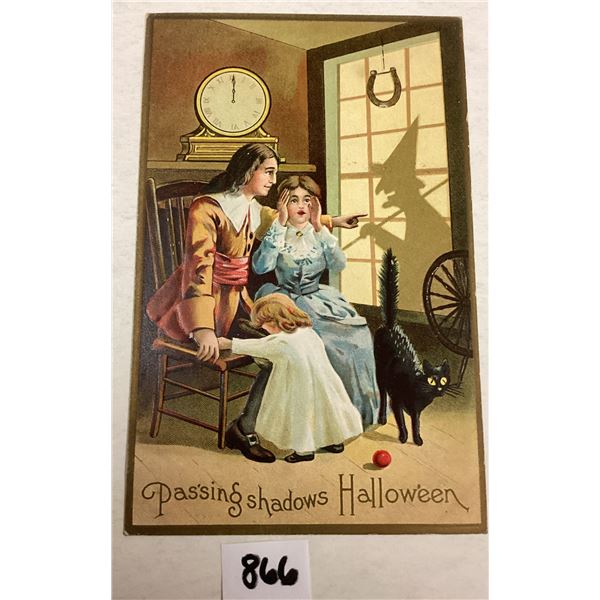 Santway Halloween Children & Cat Holiday Greeting PC