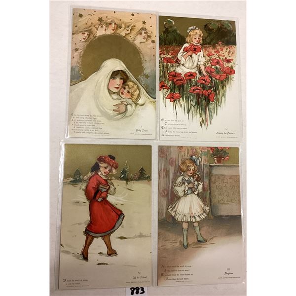 Set of 6 Schmucker Detroit Publishing Childhood Days Postcards