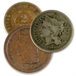 Lot of 3 Obsolete US Type Coins-LC-2c-3c