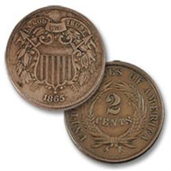 1865-P Two Cent Piece VF - KEY-