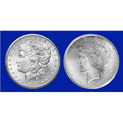 1921 Morgan UNC- 1921 Peace Fine Silver Dollars