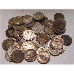Lot of 100 Mercury Dime- Mixed Dates