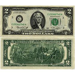 Lot of (3) UNC 1976 $ 2 Dollar Bills