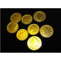 Lot of (8) Racketeer Gold Plated Nickels