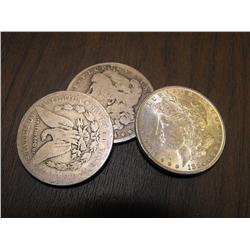 Lot of (3)  19th Century Morgan Silver Dollars-
