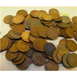 Large Lot of 1000 Indian Head Pennies- Mixed