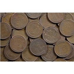 Lot of 100 Wheat Cents- Steels Too!