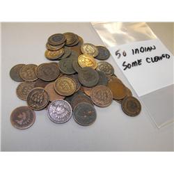 Lot of 50 Indian Head Pennies-ag-good