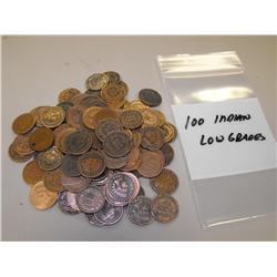 Lot of 100 Indian Head Pennies-