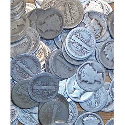 Huge Lot of 500 Mercury Dimes