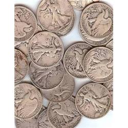 Lot of 20 Walking Liberty Halves 1930-40's