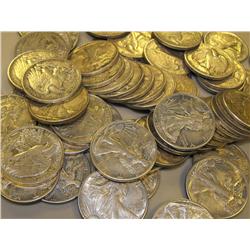 Lot of 6 AU - UNC  Walking Liberty Halves-