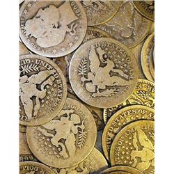 Lot of 100 Barber Quarter Dollars-