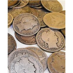 Lot of 10 Barber Half Dollars-