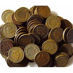 Lot of 100 Indian Head Cents-