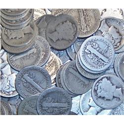 Lot of 100 Mercury Dimes