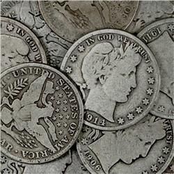 Lot of 10 Barber Halves-