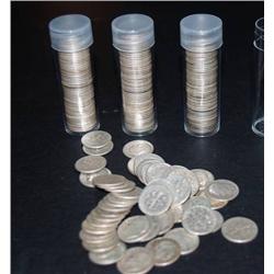 Lot of 100 Roosevelt Dimes Pre 1964 90% Silver